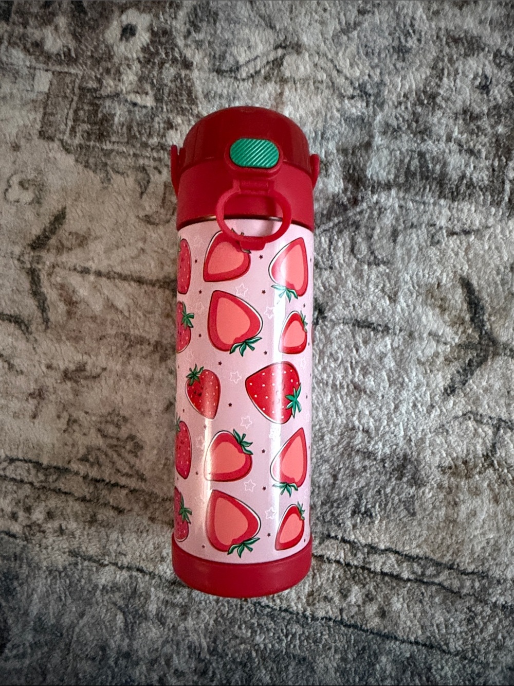 Thermos Kids Strawberry Print Bottle - Red and Pink
